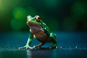 photo wallpaper the frog, nature, the green, the frog, the frog, the frog,. AI-Generated