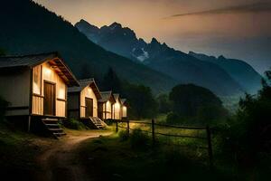 foto fondo de pantalla el cielo, montañas, noche, el montañas, el montañas, el montañas, el. generado por ai