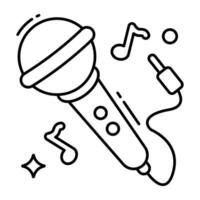 Icon of singing mic in flat design vector