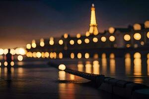 foto fondo de pantalla el ciudad, París, luces, el eiffel torre, luces, el. generado por ai