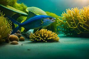 photo wallpaper sea, fish, coral, the ocean, the sea, the sea, the sea. AI-Generated