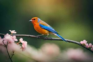 photo wallpaper bird, the flowers, the bird, the bird, the bird, the bird,. AI-Generated