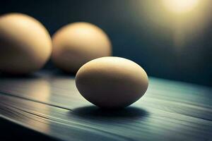 eggs on a table, hd wallpaper. AI-Generated photo