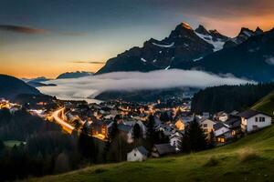 el pueblo de persona en el suizo Alpes. generado por ai foto