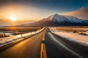 the road to mount cook, new zealand. AI-Generated photo