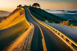 el la carretera a el genial pared de porcelana. generado por ai foto