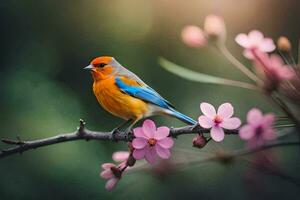 photo wallpaper bird, the flowers, the flowers, the flowers, the flowers, the flowers,. AI-Generated