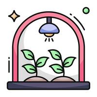 Editable design icon of greenhouse vector