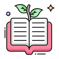 Editable design icon of eco book vector