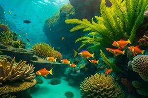 the underwater world of the coral reef. AI-Generated photo