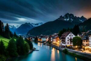 el pueblo de Altenburg en el suizo Alpes. generado por ai foto