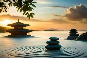 zen garden, zen garden, zen garden, zen garden, zen garden,. AI-Generated photo