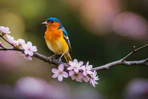 photo wallpaper bird, the flowers, spring, the bird, the bird, the bird, the. AI-Generated
