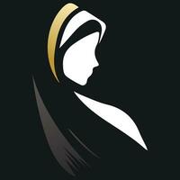 Golden Hijab Silhouette vector