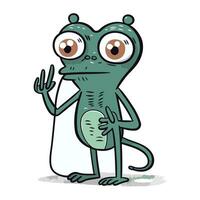 Cute frog. Vector illustration of a cartoon frog. Funny frog.