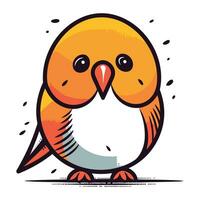 Cute cartoon little bird. Vector illustration isolated on white background.