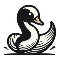 Vector illustration of a swan in the shape of a swan