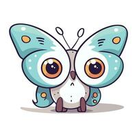 Butterfly cartoon vector illustration. Cute little butterfly character.