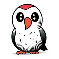 Cute penguin isolated on a white background. Vector illustration.