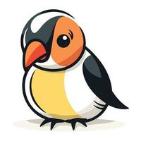 Cute cartoon penguin isolated on white background. Vector illustration.