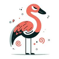 Flamingo. Vector illustration of a flamingo on a white background.