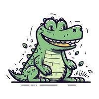 Crocodile. Vector illustration of a cartoon crocodile.