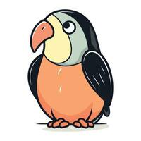 Cute parrot isolated on white background. Vector illustration in cartoon style.