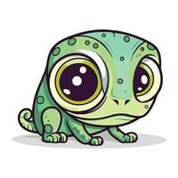 Cute cartoon frog. Vector illustration isolated on a white background.