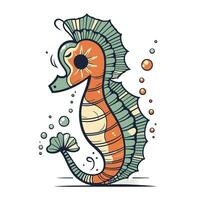 Seahorse. Hand drawn vector illustration isolated on white background.