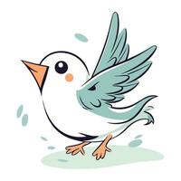 linda dibujos animados pájaro. vector ilustración aislado en un blanco antecedentes.