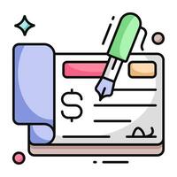 diseño vectorial de escritura de cheques vector