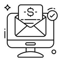 de moda diseño icono de financiero correo vector