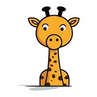 Cute Giraffe Cartoon Mascot Character Vector Illustration.