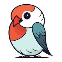 Cute cartoon vector illustration of a red headed finch.