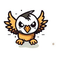 Cute Owl Cartoon Mascot Character. Vector Illustration.