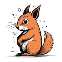 Squirrel. Vector illustration. Isolated on a white background.