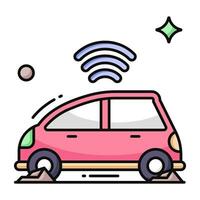 Editable design icon of smart car vector