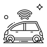 Editable design icon of smart car vector