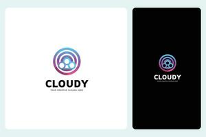 Geometrical Cloud Logo Design Template vector