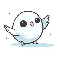 Cute cartoon bird. Vector illustration. Isolated on white background.