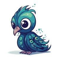 Cute cartoon bird. Vector illustration isolated on a white background.