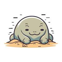 Cute baby seal. Vector illustration of a cute baby seal.