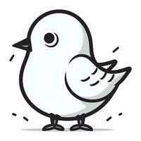 Cute cartoon bird. Vector illustration isolated on a white background.