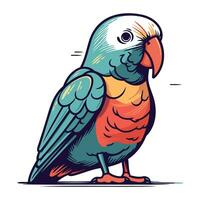 Colorful parrot isolated on a white background. Vector illustration.