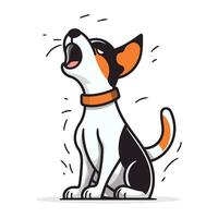 Jack Russell terrier. vector ilustración de un linda dibujos animados perro.