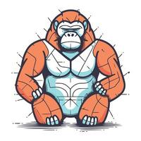 Gorilla orangutan. Vector illustration in cartoon style.