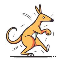 Kangaroo running vector illustration. Cartoon kangaroo jogging.