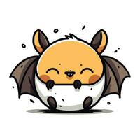 Cute little bat. Vector illustration. Isolated on white background.