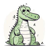 Cute crocodile. Vector illustration of a cartoon crocodile.