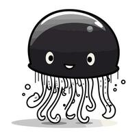 Jellyfish Cartoon Mascot Character Vector Illustration EPS10